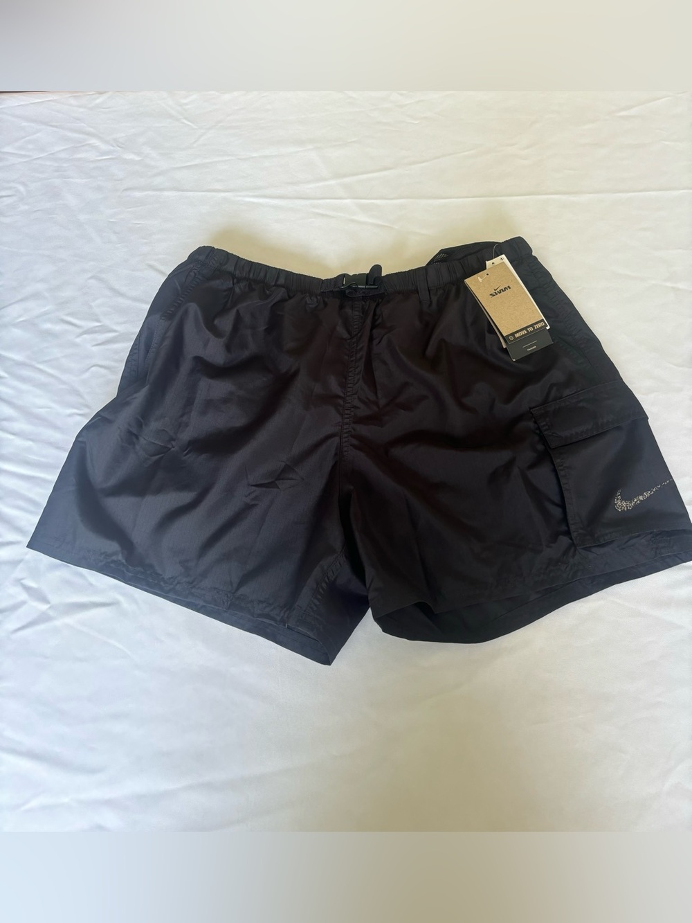 Nike Belted Packable Volley Swim Shorts Black Men's XL NWT Trunks